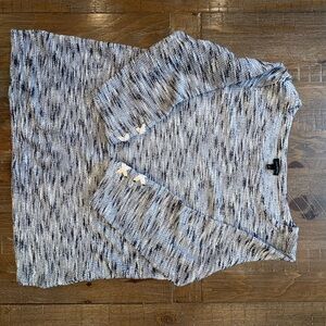 Talbots Navy and Cream Knit Sweater